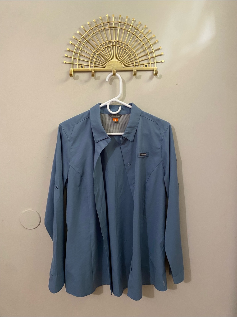 Eddie Bauer Dusty Blue Button-Front Shirt
